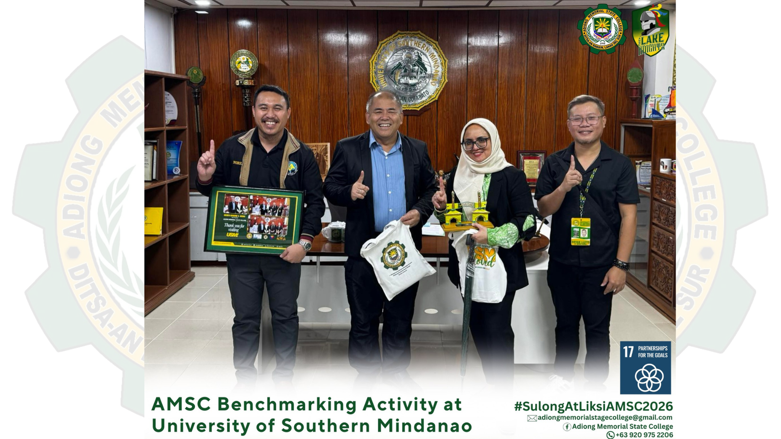 USM Welcomes AMSC President Dr. Adiong and other key officials for Benchmarking Activity